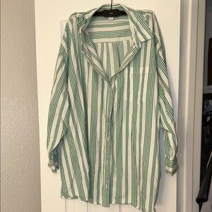 Green Striped Colored Shirt